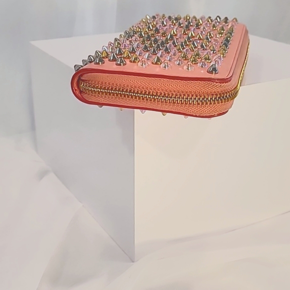 Christian Louboutin Pink Studded Wallet - Picture 5 of 9